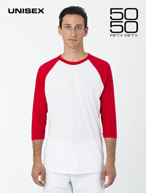 Los Angeles Apparel - 3/4 Sleeve Cotton Poly Raglan 3.8oz