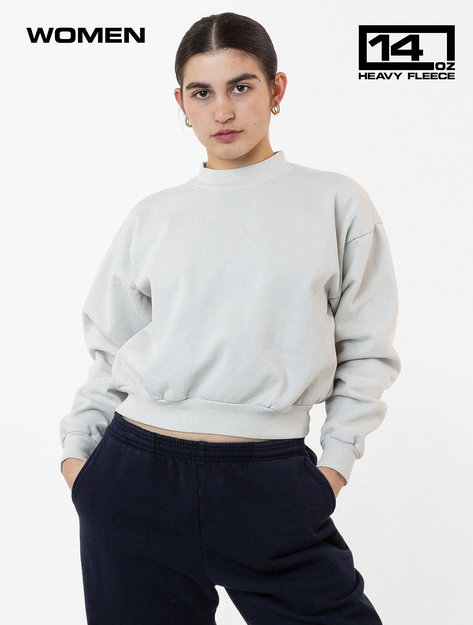 Los Angeles Apparel - Hf Cropped Mock Neck Pullover